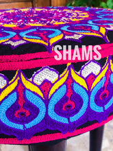 Load image into Gallery viewer, Artistic Seating: Stool with Mandala Embroidery in Captivating Colors.