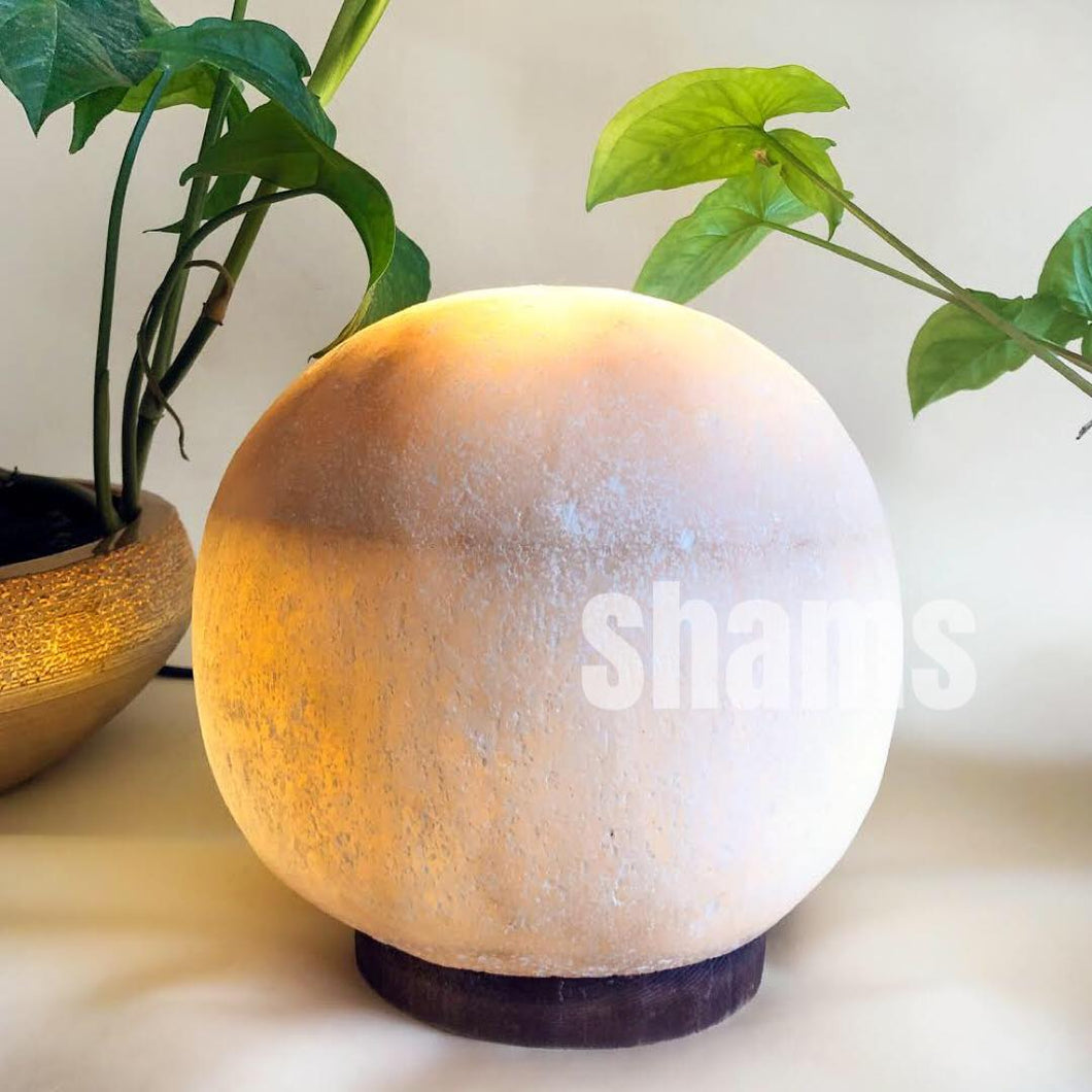 Himalayan Sphere-Shaped Hand Carved Salt Lamp