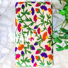 Load image into Gallery viewer, Nature-Inspired Floral Embroidery Bench