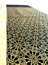 Load image into Gallery viewer, Elegant Contrast: Dark navy blue and Beige Islamic Pattern Table Runner