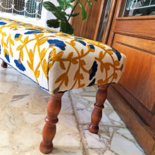 Load image into Gallery viewer, Nature-Inspired Floral Embroidery Bench