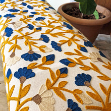Load image into Gallery viewer, Nature-Inspired Floral Embroidery Bench