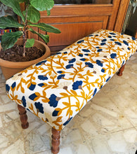 Load image into Gallery viewer, Nature-Inspired Floral Embroidery Bench