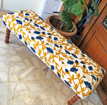 Load image into Gallery viewer, Nature-Inspired Floral Embroidery Bench
