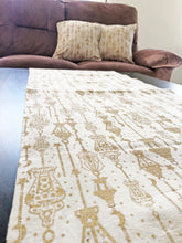 Load image into Gallery viewer, Radiant White and Gold Table Runner with 2 Cushions Set