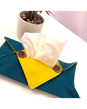 Load image into Gallery viewer, Teal and Yellow Tissue Cover
