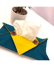 Load image into Gallery viewer, Teal and Yellow Tissue Cover