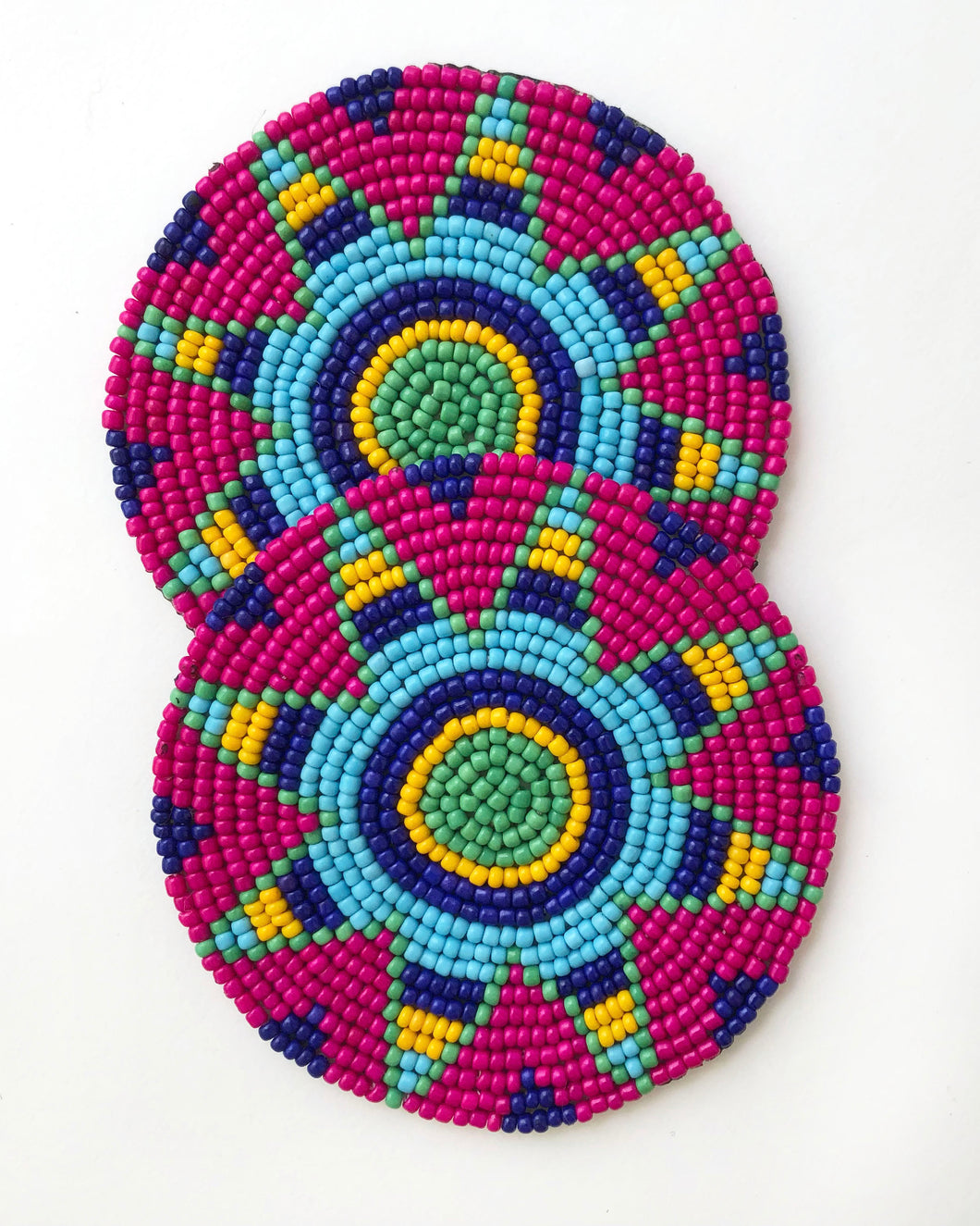 Colorful Beaded Coasters (Set of 2)