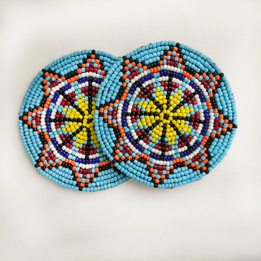 Colorful Beaded Coasters (Set of 2)