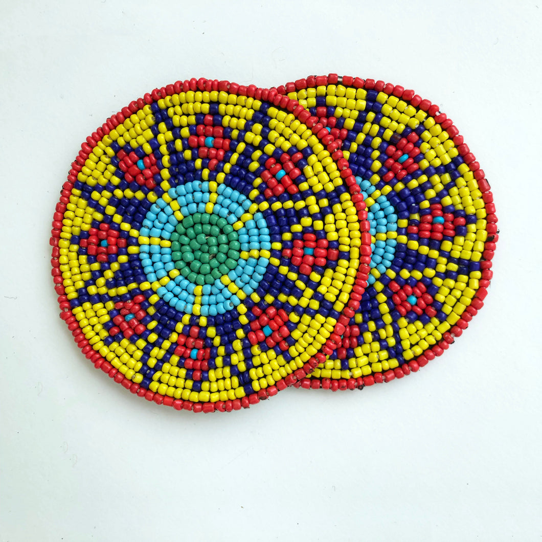 Floral Beaded Coasters (Set of 2)