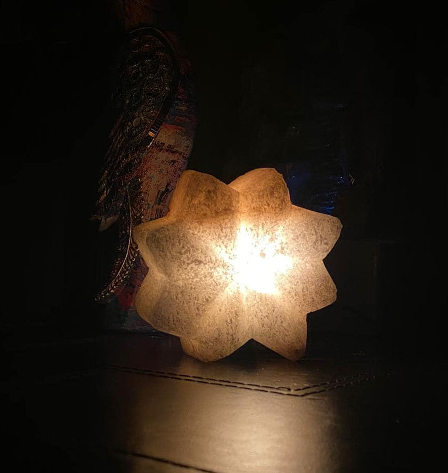 Himalayan Star-Shaped Hand Carved Salt Lamp