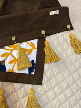 Load image into Gallery viewer, Floral Bed Runner and Pillow Cover Set with Removable Pompom Tassels.
