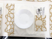 Load image into Gallery viewer, Verdant Elegance white dining table Runner set
