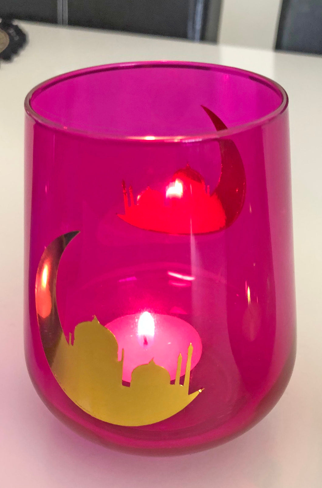 Vibrant Ramadan Glass Candle Holder