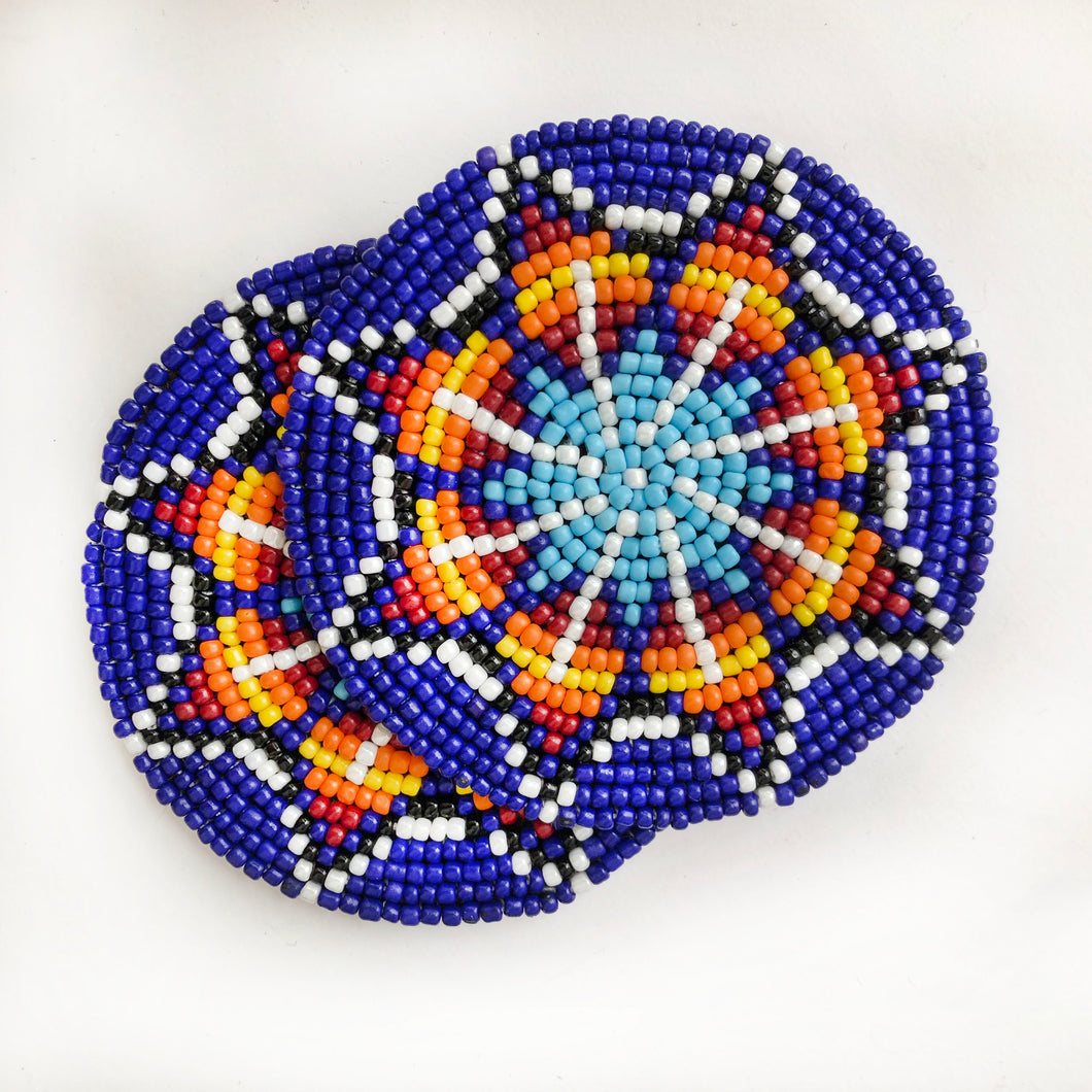 Colorful Beaded Star Coasters (set of 2)