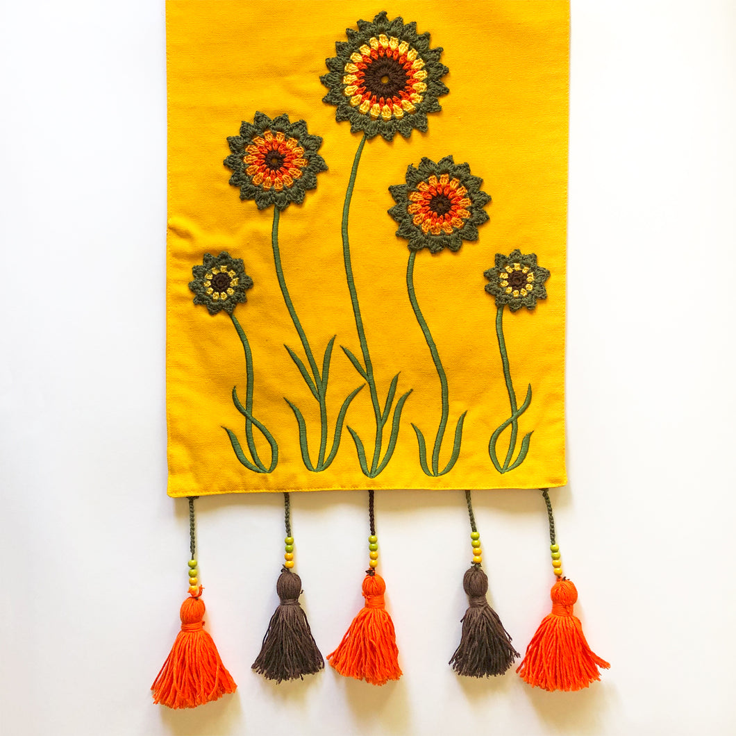 Crochet Sunflower Table Runner